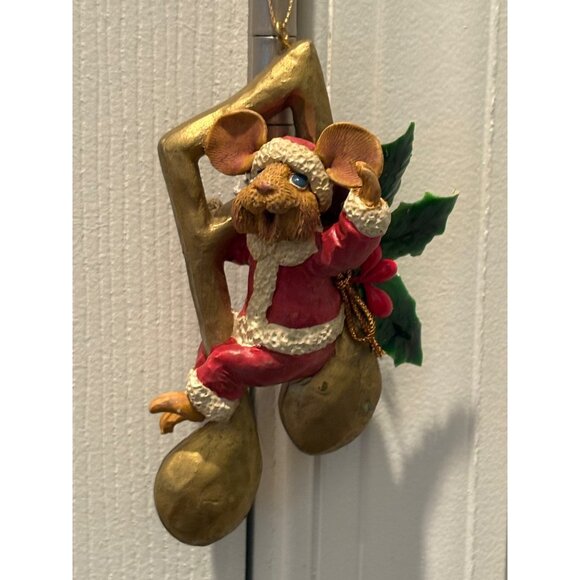 Kurt Adler Hole in the Wall Gang Santa Claus Mouse Ornament Musical Note - Picture 1 of 5